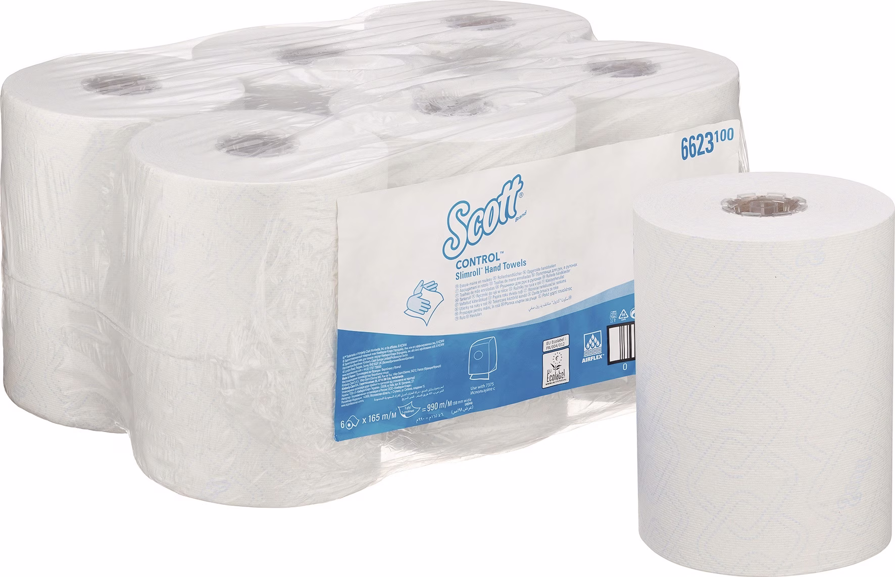 Rollenhandtuch Scott® Control™ 6623 1-lagig weiß L.ca165 mxB.ca198mm 6 Rollen/KT