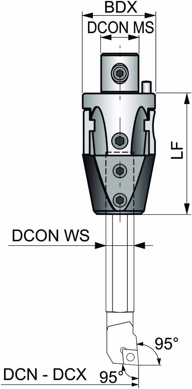 Werkzeugschaft ISO A 042 016 D.24mm Schneid-D.38mm