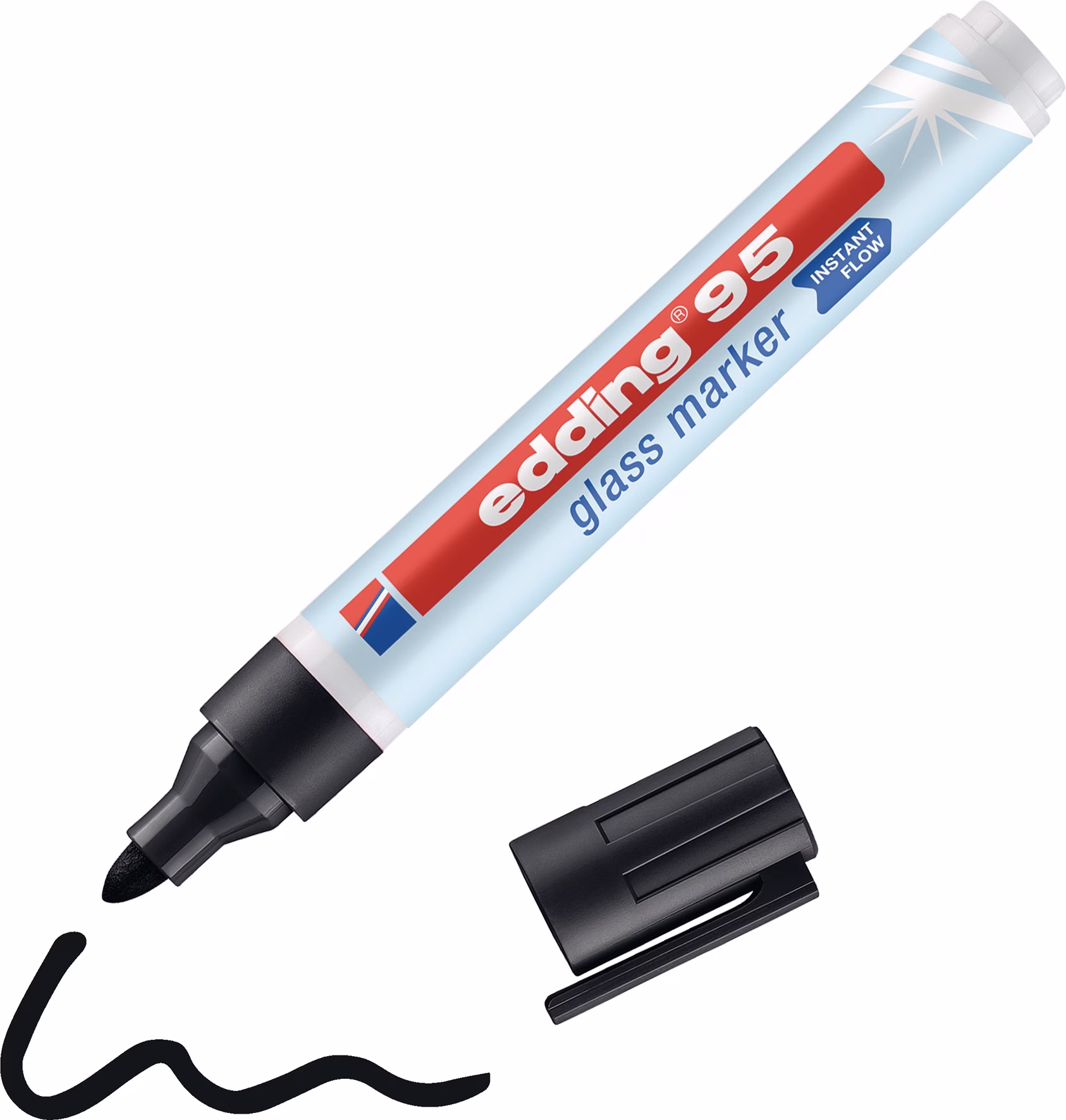 Glasmarker 95 schwarz Strich-B.1,5-3mm Rundspitze
