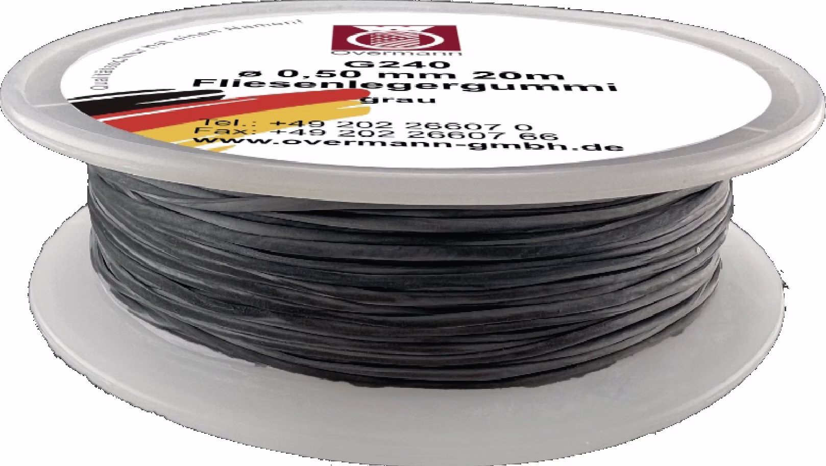 Fliesenlegergummi L.20m S.0,5mm f.Spannecken grau