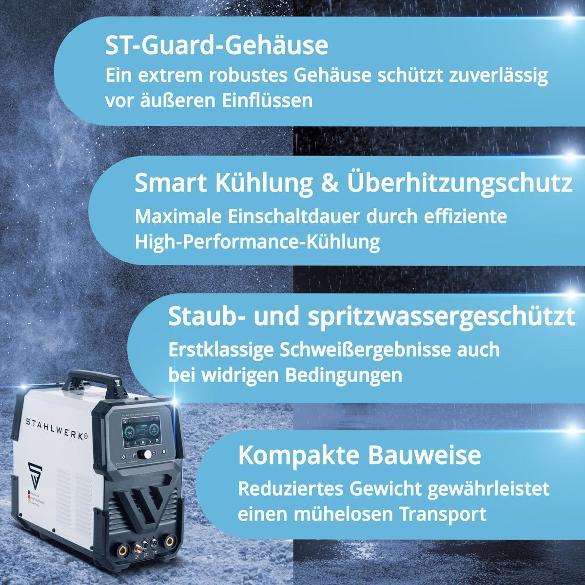 Schutzgasschweißgerät AC/DC WIG 200 Puls Pro Touch Einzelgerät m.Zub