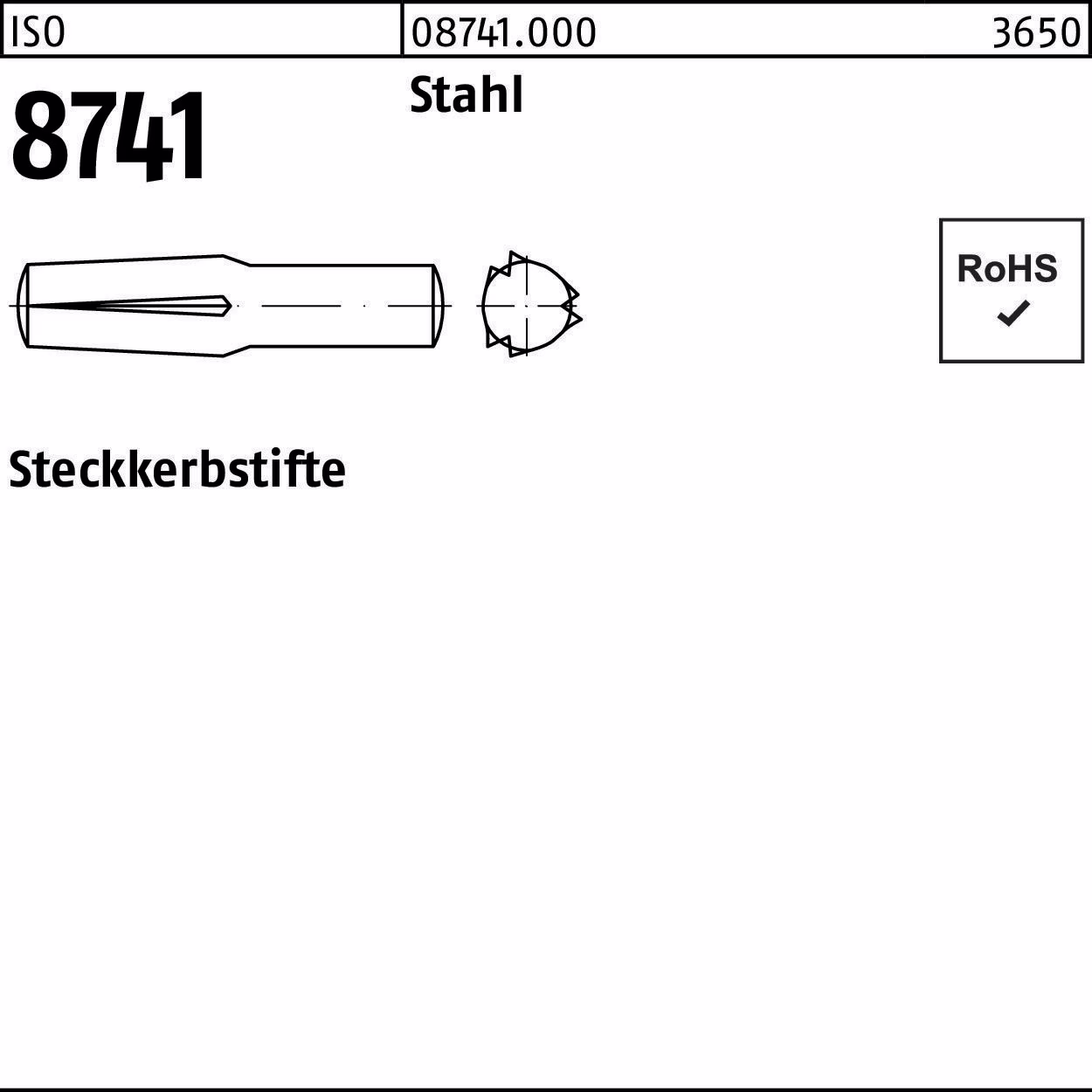 Steckkerbstift ISO 8741 Stahl