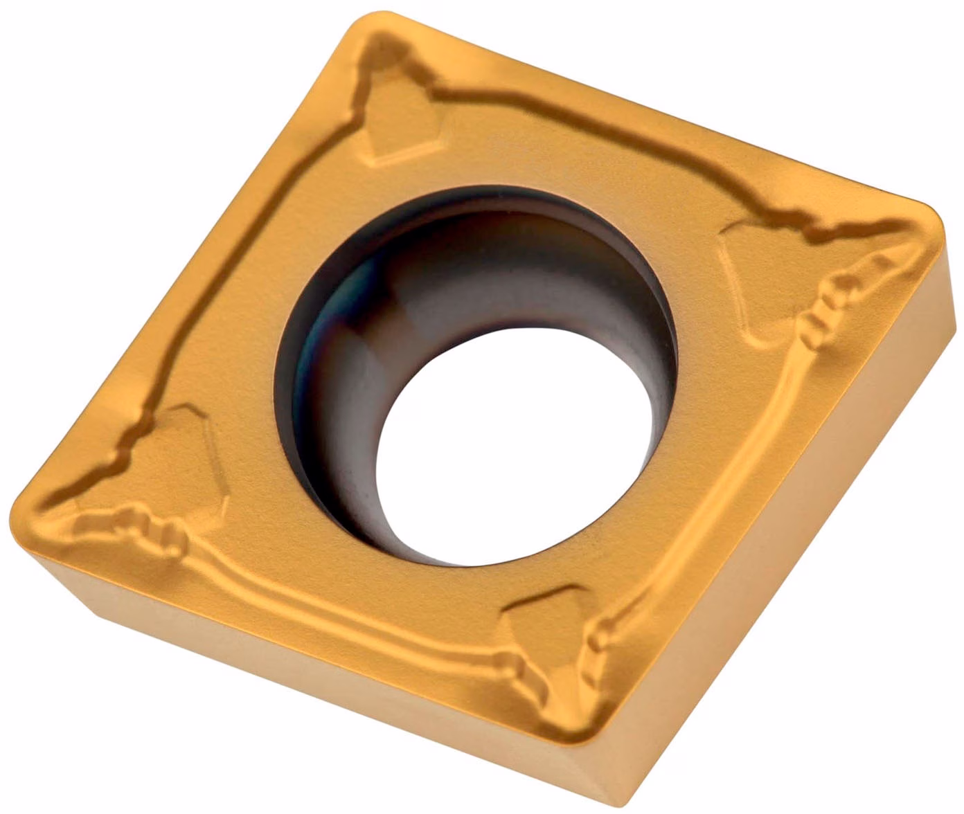 Drehwendeschneidplatte ISO CCMT 09T308E-UR:TT310 D.4,4mm PVD beschichtet Gold