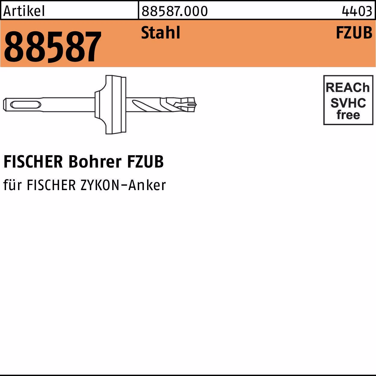 Bohrer R 88587 FZUB Stahl 1
