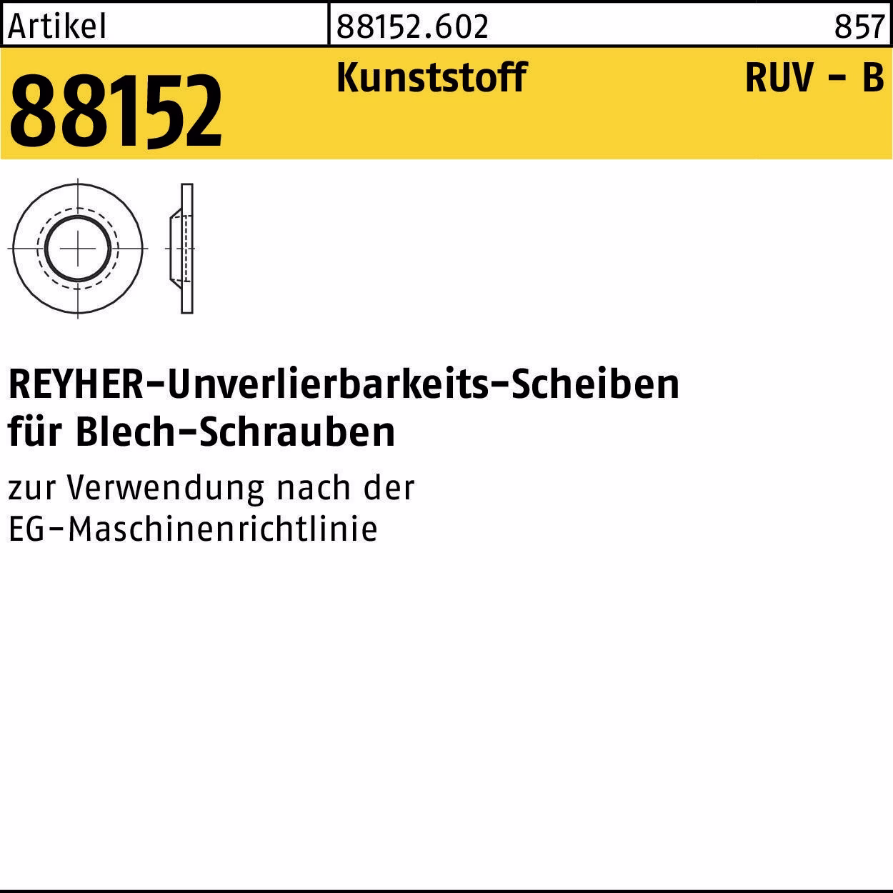 Unverlierbarkeitsscheibe R 88152 4,2/4,2x9x1,2 Ku. natur 100 Stück