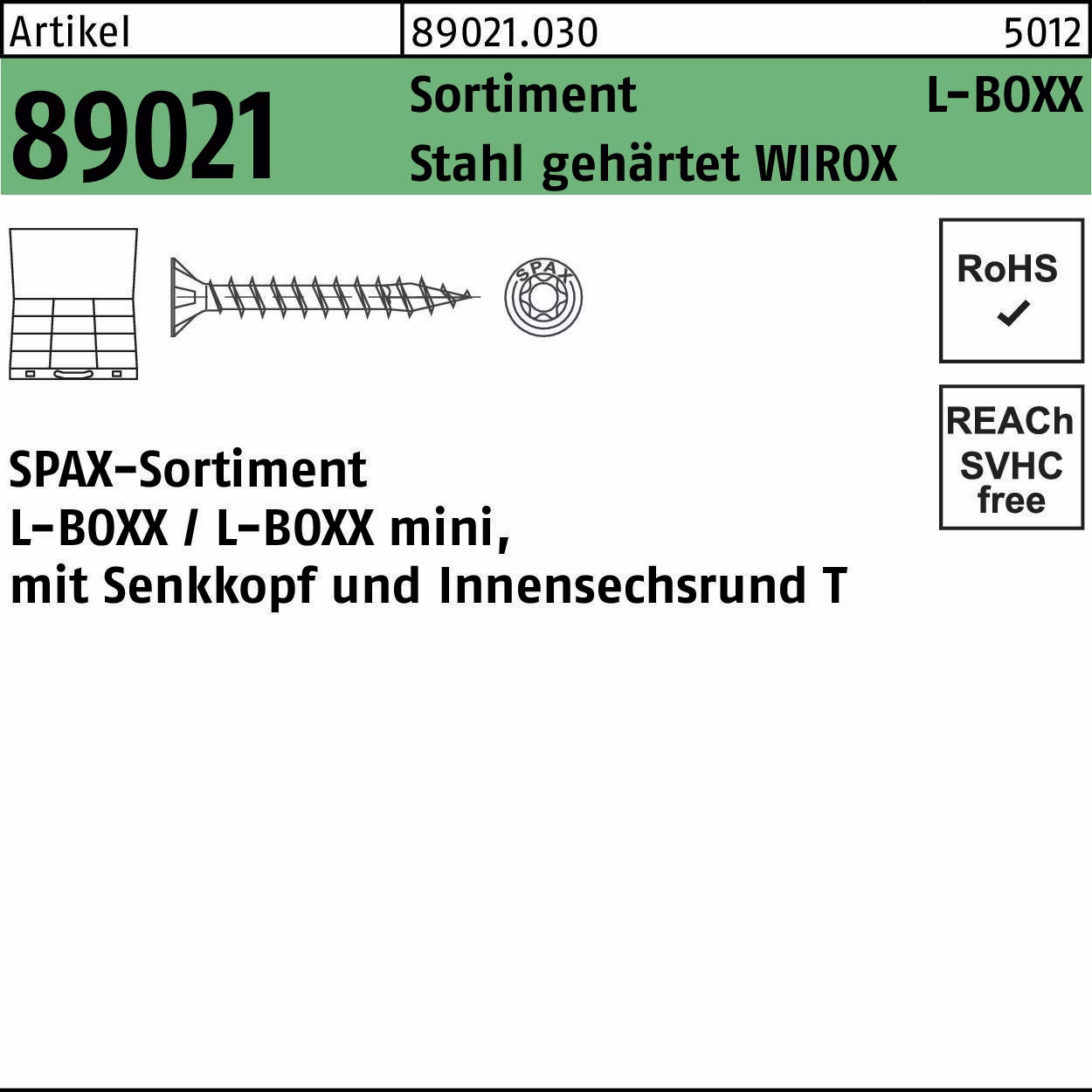 Schraubensortiment R 89021 Montagekoffer L-BOXX WIROX 1