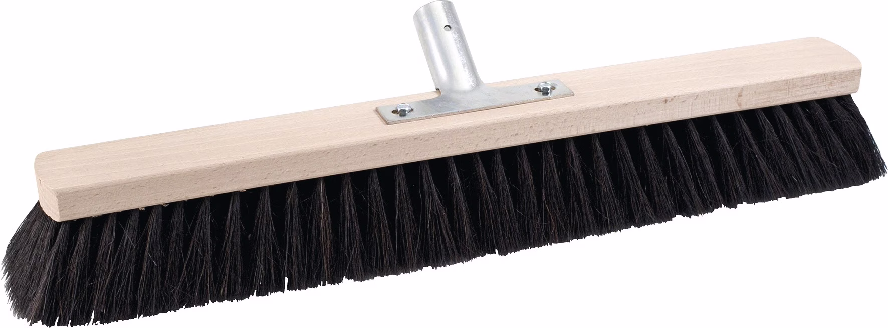 Saalbesen Rosshaar m.Metallstielhalter Flachholz