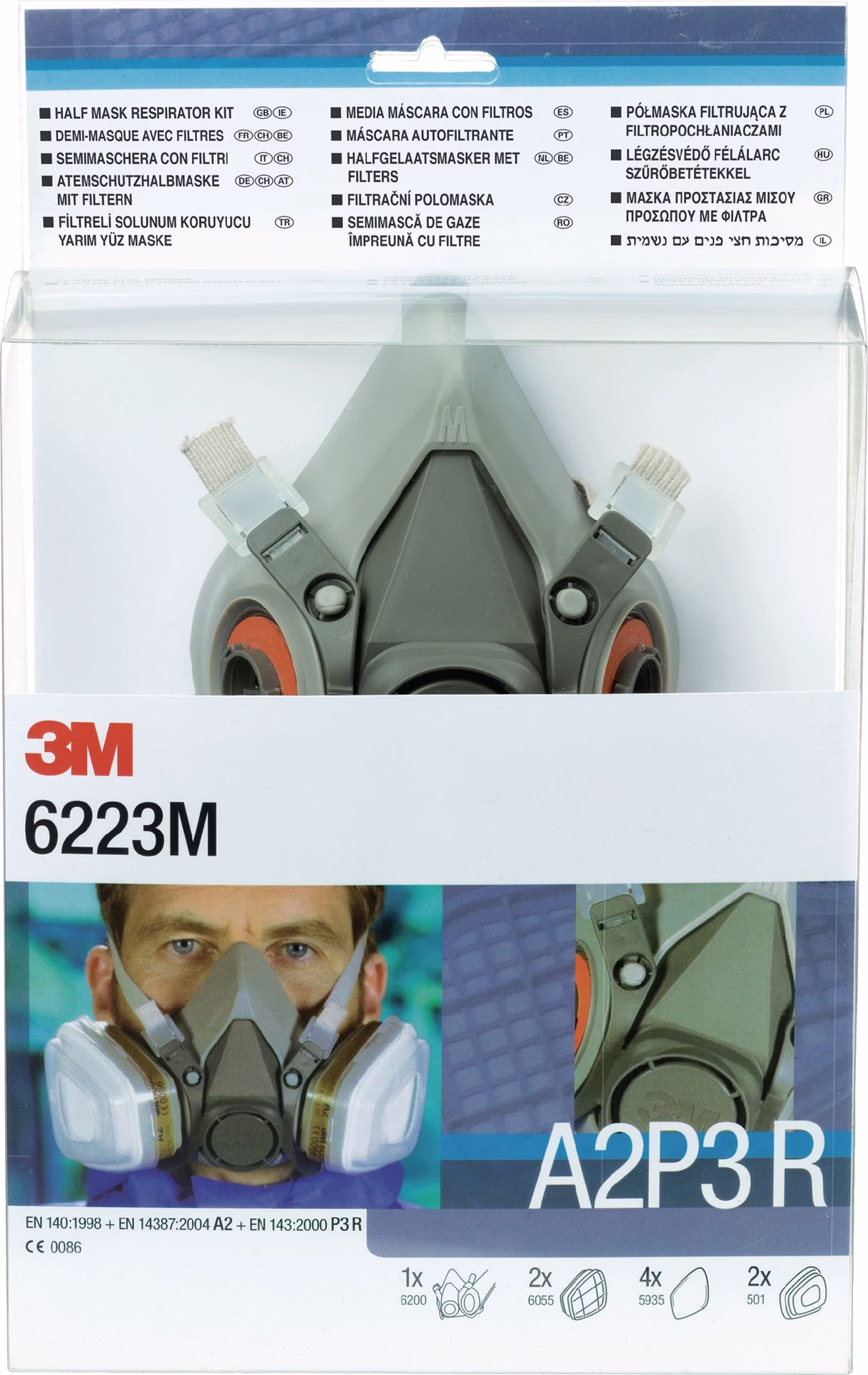 Atemschutzhalbmaskenset 6223 – SET – A2P3R EN 140 m.Filter M