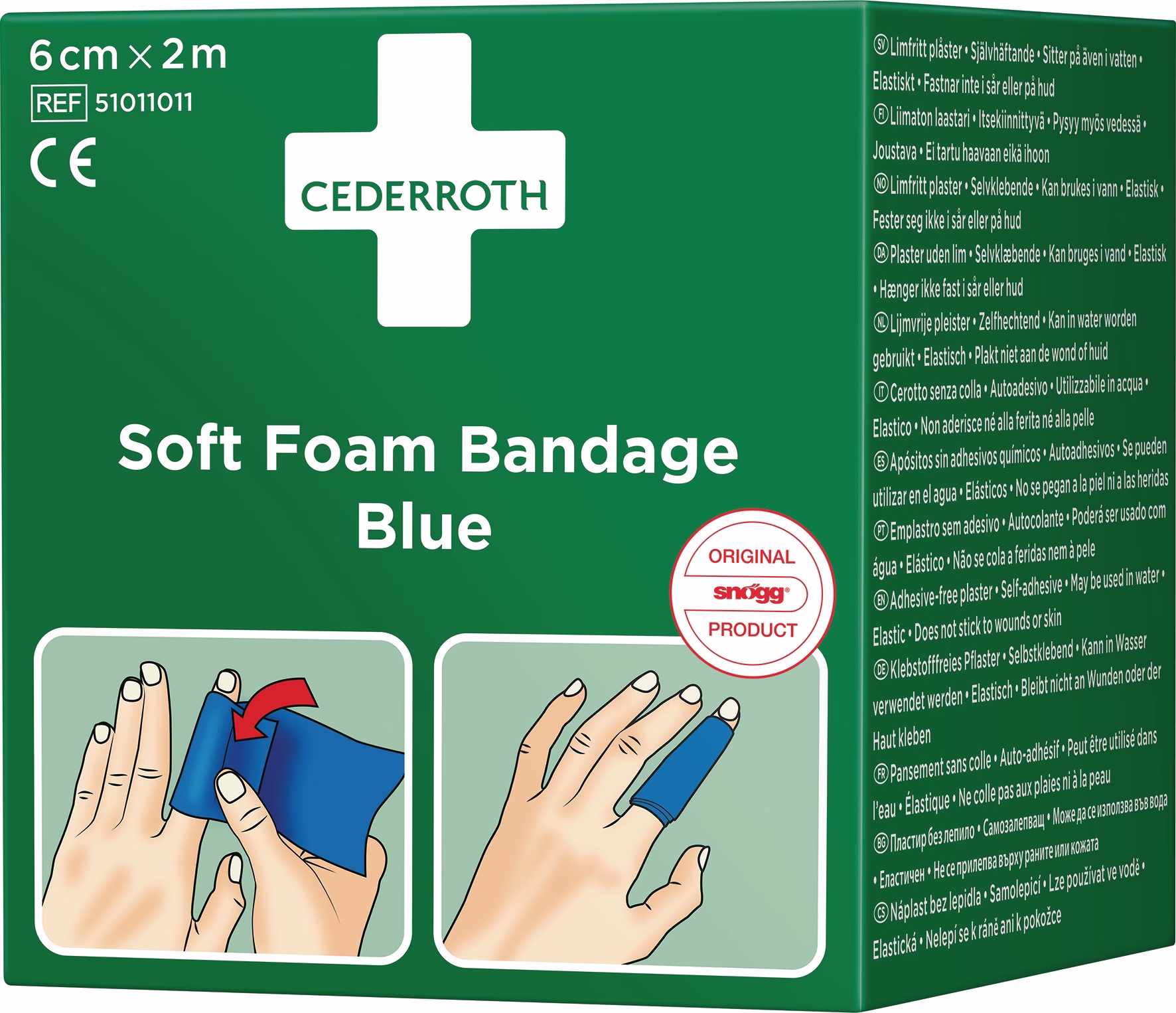 Soft Foam Bandage selbsthaftend elastisch,blau Rl.6cmx2m
