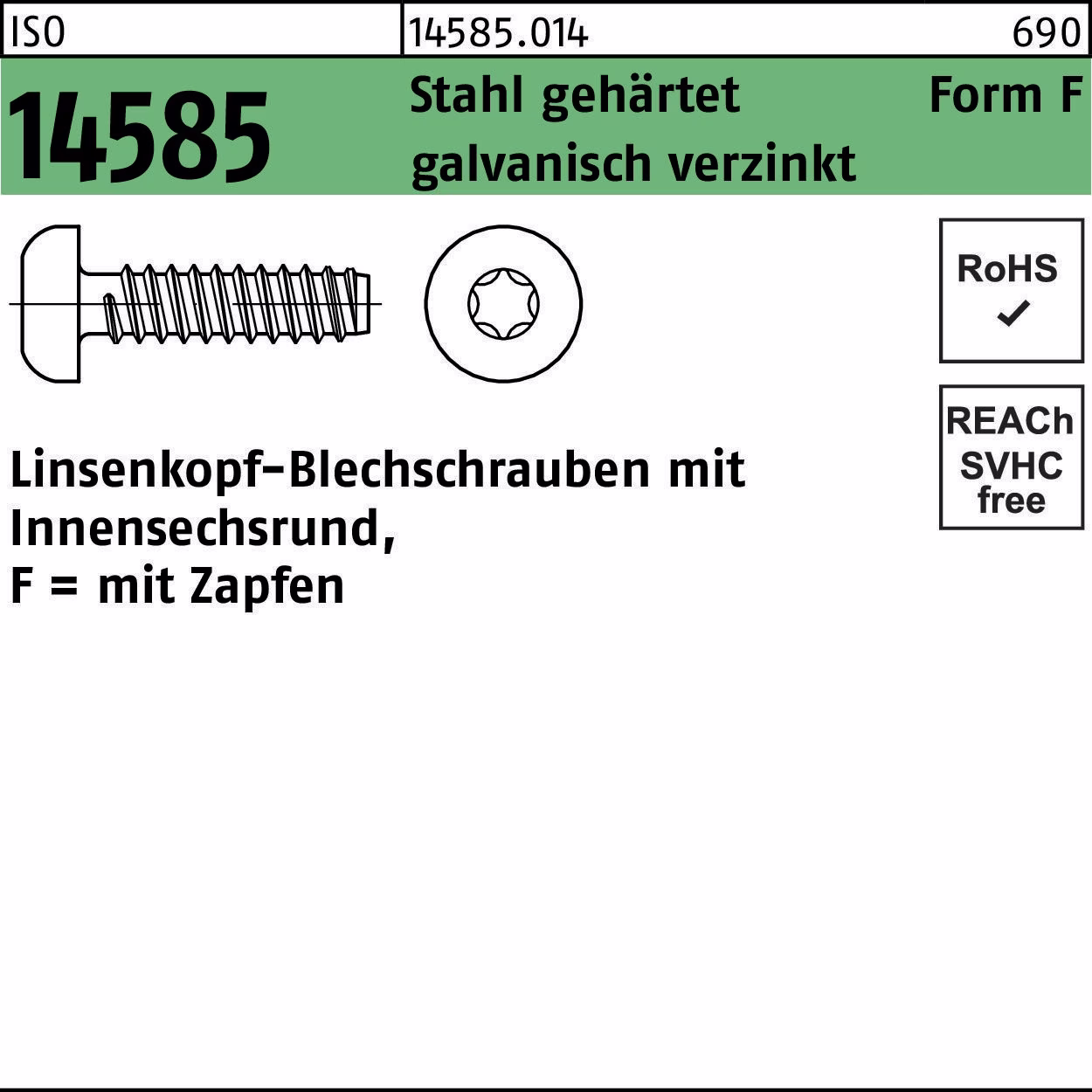 Linsenblechschraube ISO 14585