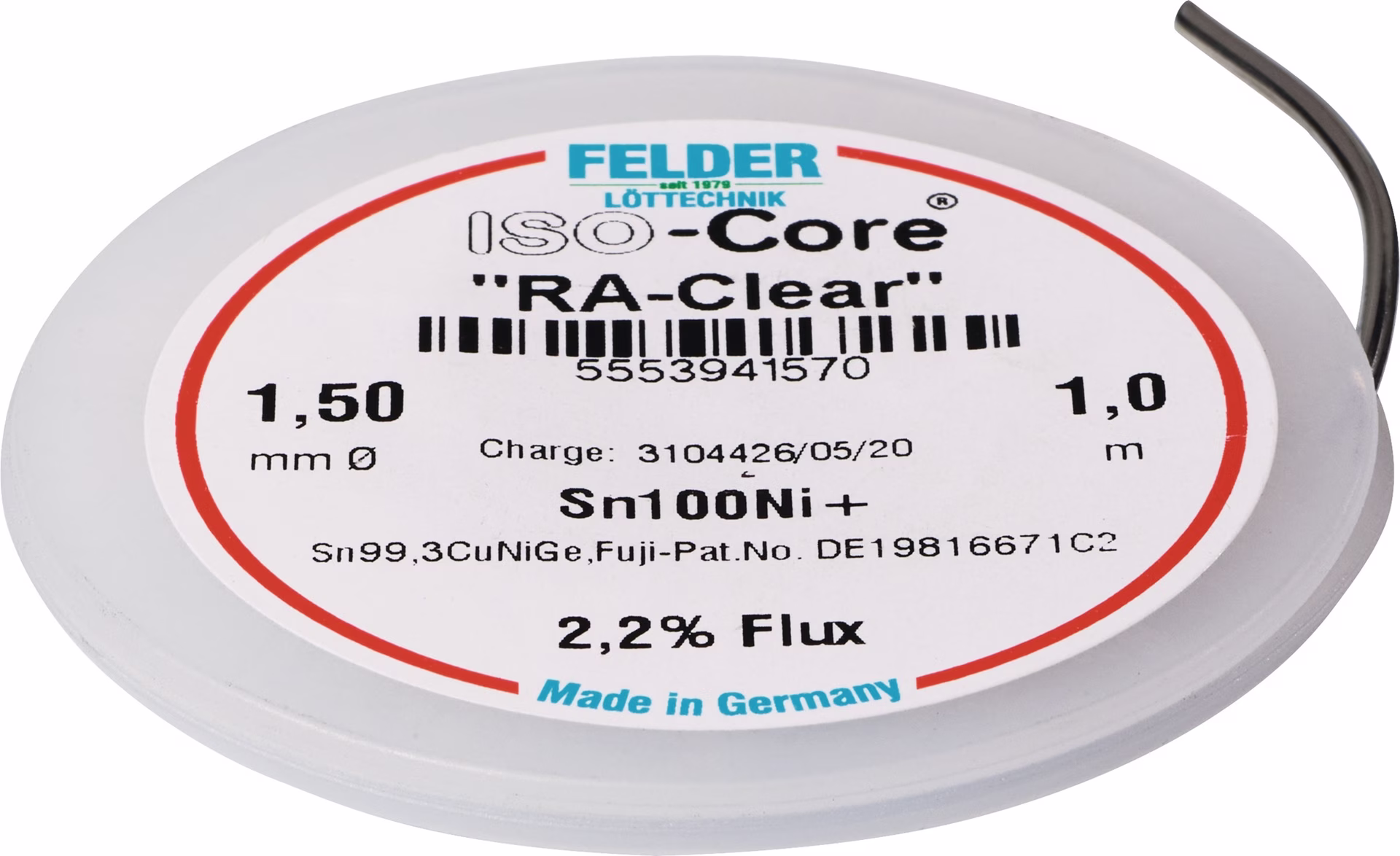 Lötdraht ISO-Core® RA-Clear 2mm 100g Sn99,3CuNiGe