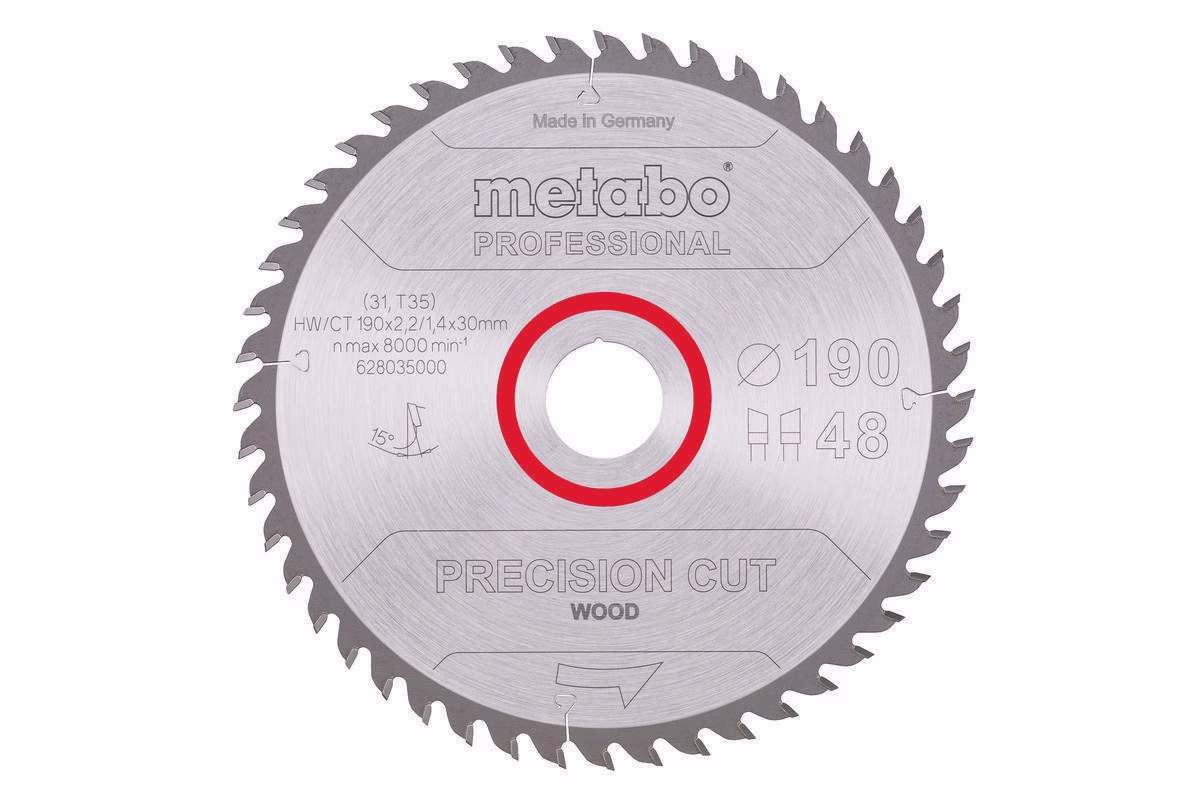 Kreissägeblatt precision cut wood professional D190xB2,2xBohrung30mm 48Z. WZ