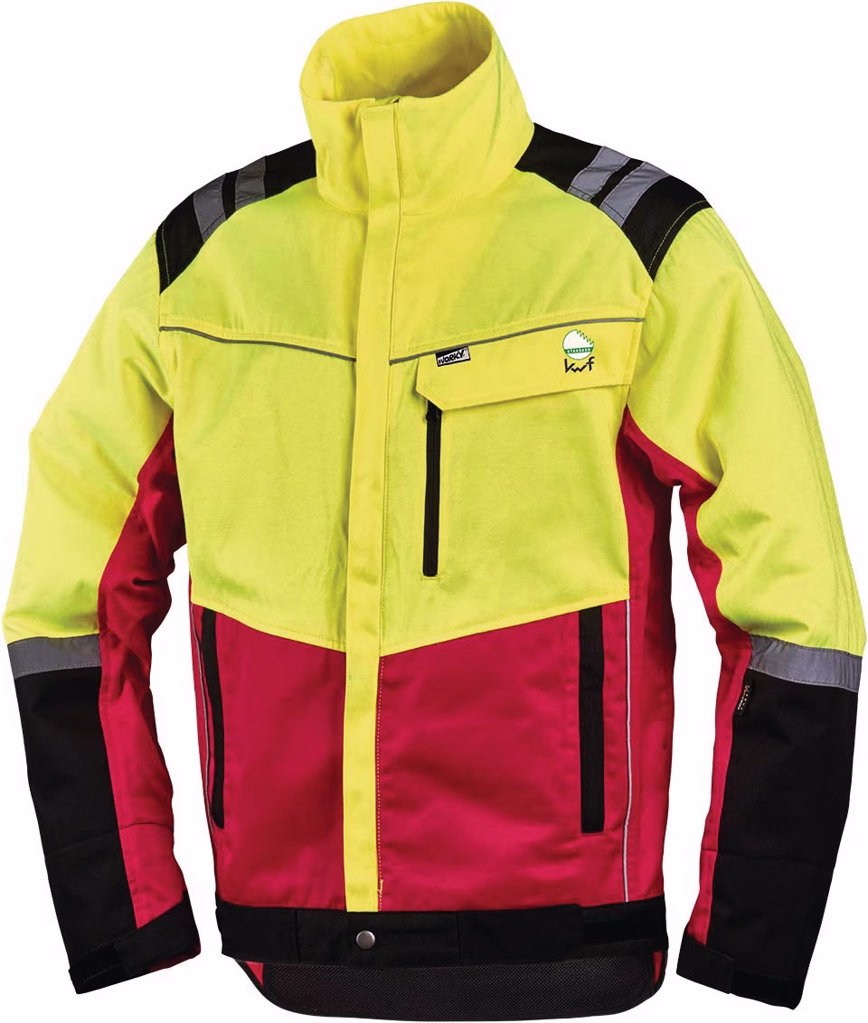 Forstschutzjacke Komfort neongelb/rot