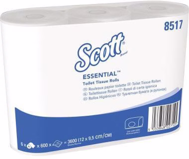 Toilettenpapier 8517 2lagig 600Blatt weiß 6 Rl./Pack.