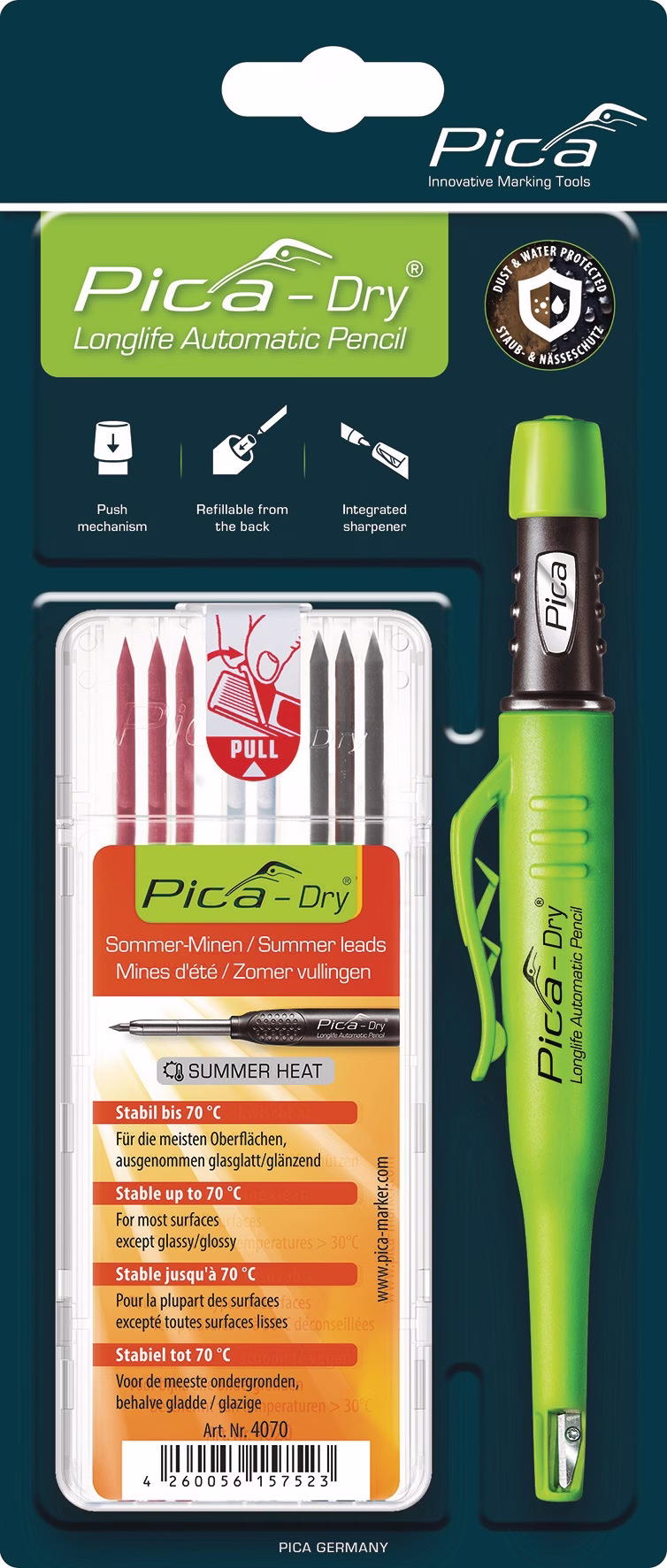 Bau-/Tieflochmarker Pica-Dry Farbe sortiert +Minenset 4000 871 414
