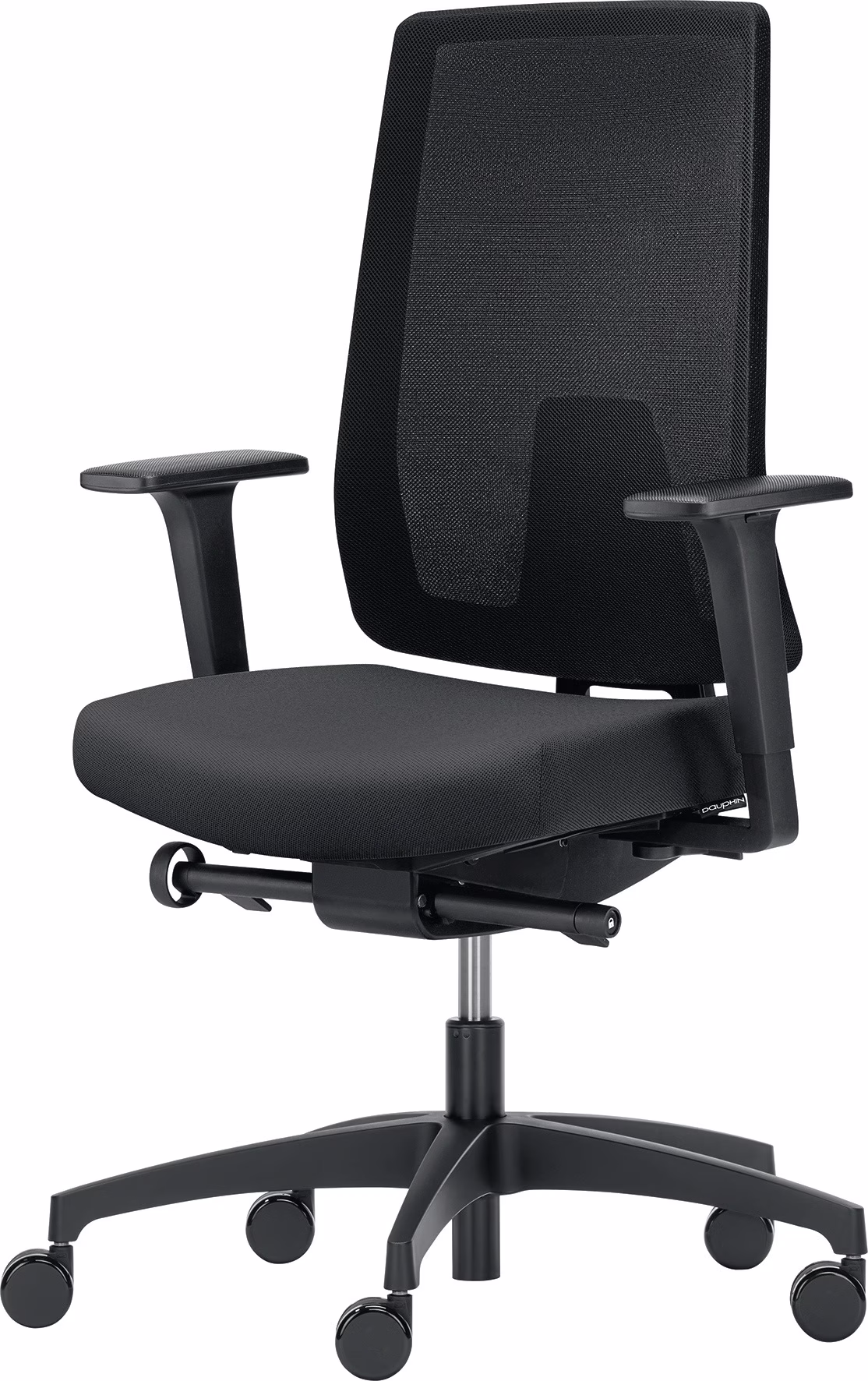 Bürodrehstuhl m.Synchr.-Techn.schwarz 400-520mm m.Lehnen Trgf150kg