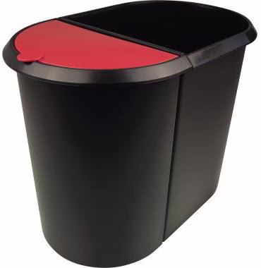 Papierkorb helit the double 27 x 34,8 x 44 cm (B x H x T) 29l Kunststoff Farbe: schwarz HELIT