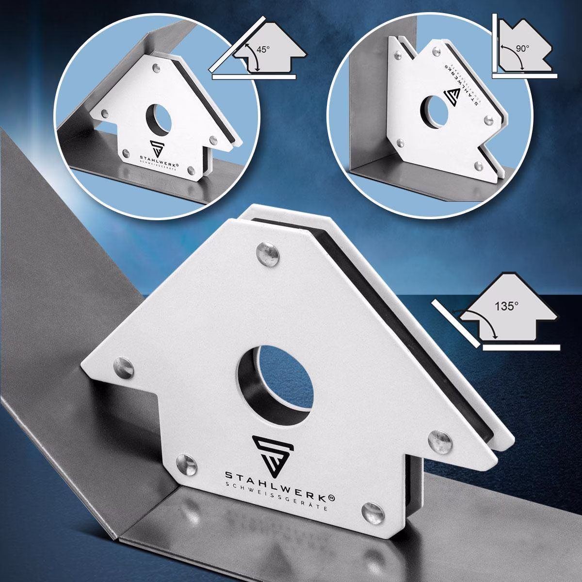 Magnet-Schweißwinkel 120x85x14mm 45Grad,90Grad u.135Grad 2 St