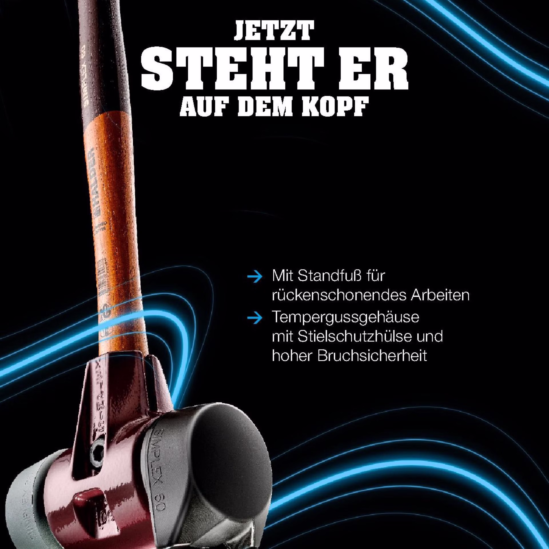 Schonhammer Starterkit SIMPLEX L.160mm Kopf-D.60mm HO m.Flaschenöffner,2 Eins.