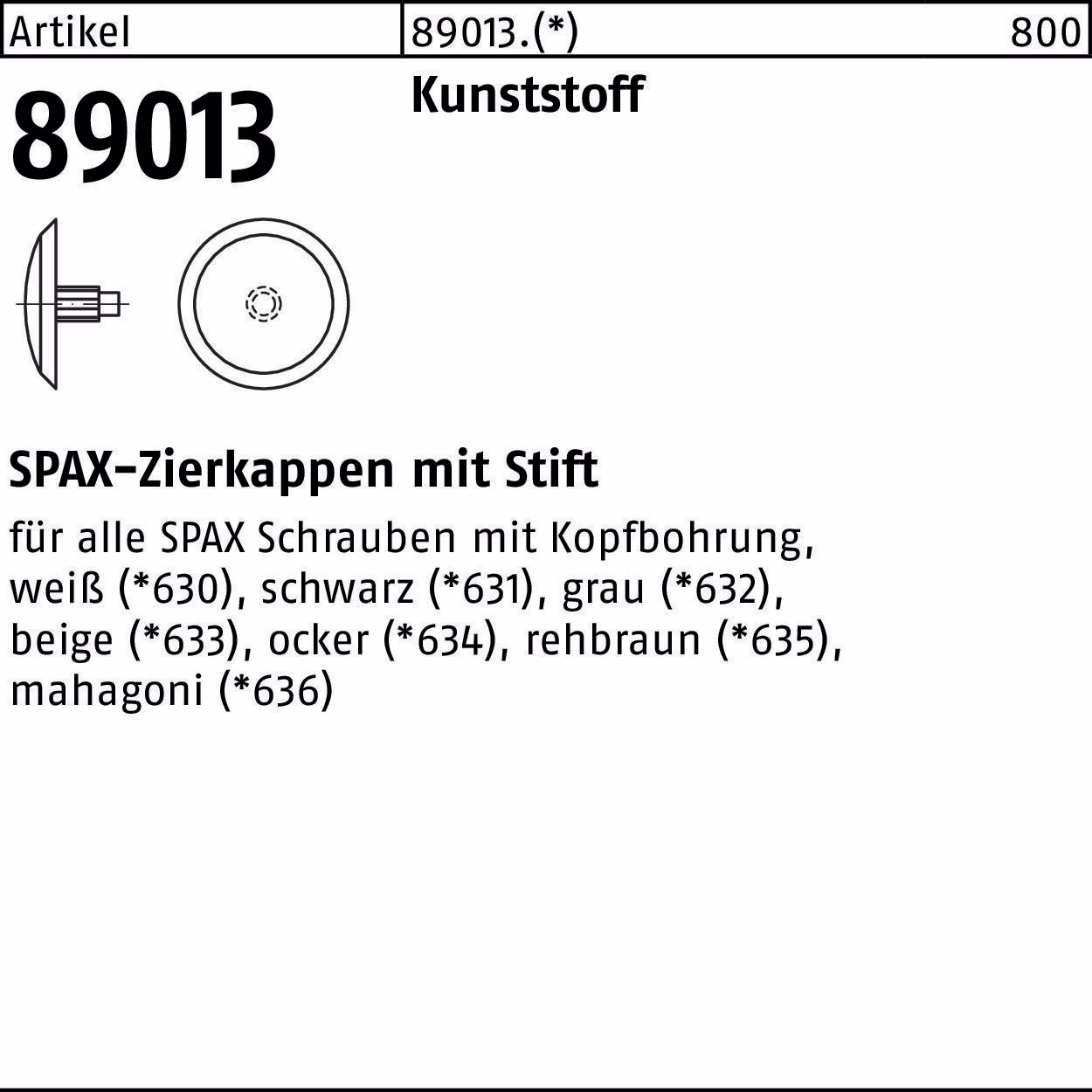 Kappe R 89013 Kopfbohrung Ku. 500