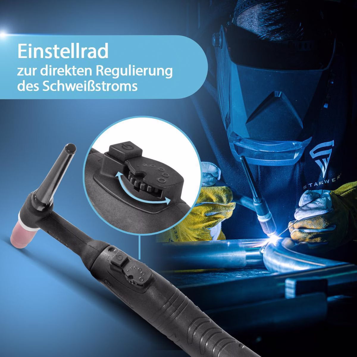 Schutzgasschweißgerät AC/DC WIG 200 Puls Pro Touch Einzelgerät m.Zub