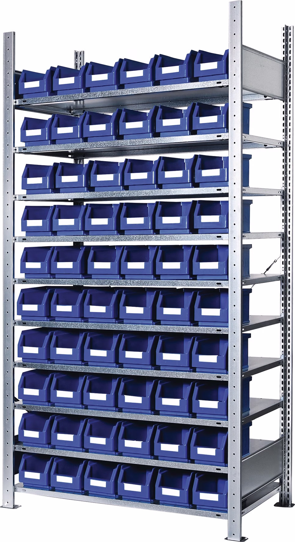 Steckregal H2000xB1000xT300mm Grundregal 10 Stahl-Bd.60xGr.6 blau