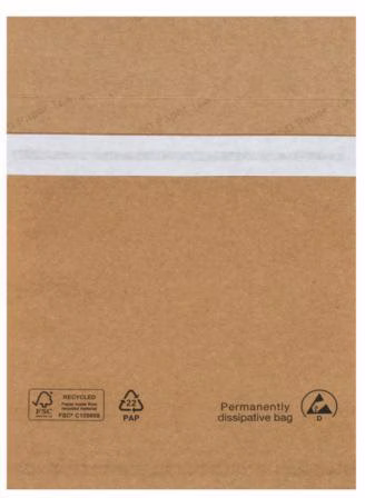 Papierbeutel 150/165x200mm, 70g/m² ESD, 100% Recyclingpapier