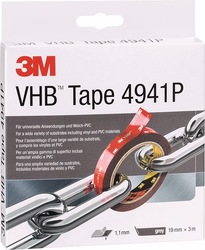 Montageband VHB Tape 4941P grau L.3m B.19mm Rl