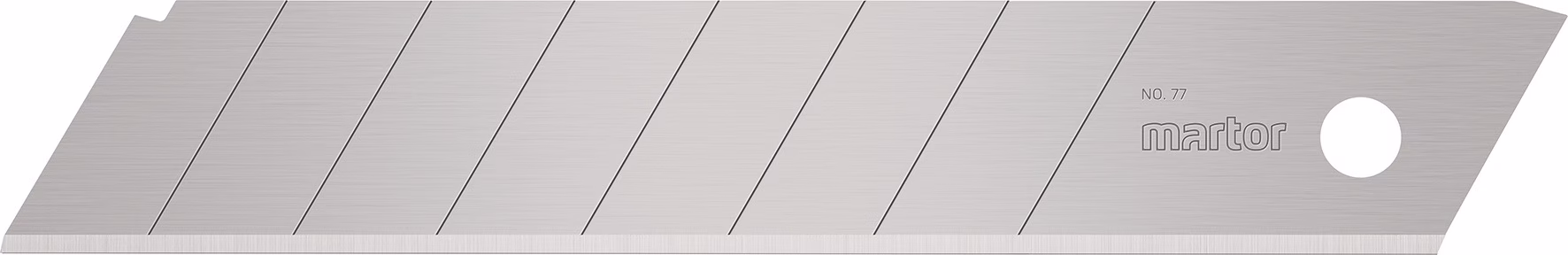 Abbrechklinge Nr.77 L109,6xB17,8xS0,5mm 7 Sollbruchstellen 10 St./Klarsichtverp.