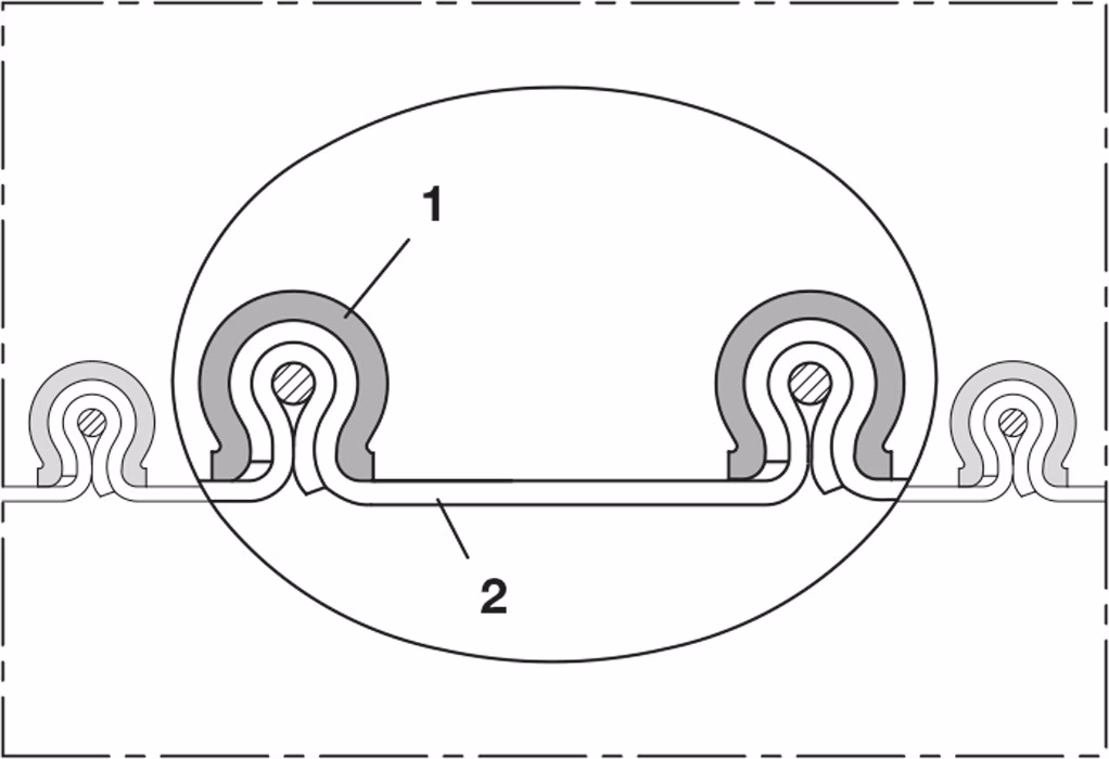 PVC-Klemmprofilschlauch ID 110mm AD 122,00mm 6mm L.3m