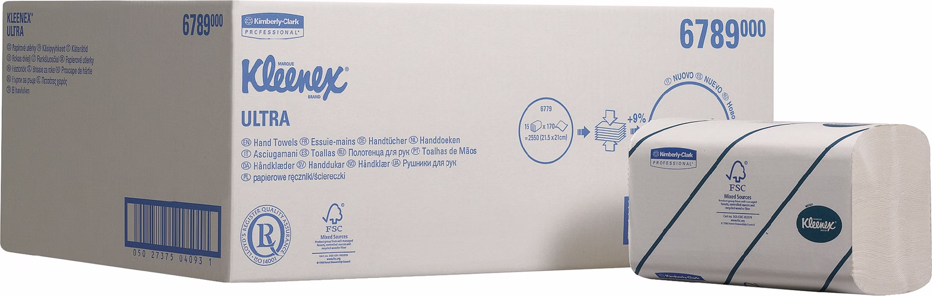 Handtuch 6789 2-lagig,geprägt hochweiß L.ca.217 mmxB.ca.210mm 2790 Tücher/VE