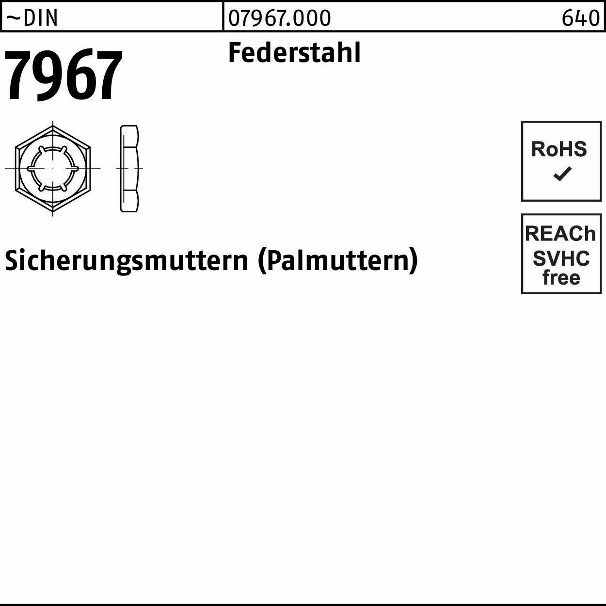 Sicherungsmutter DIN 7967 M8 Federstahl 1000 Stück