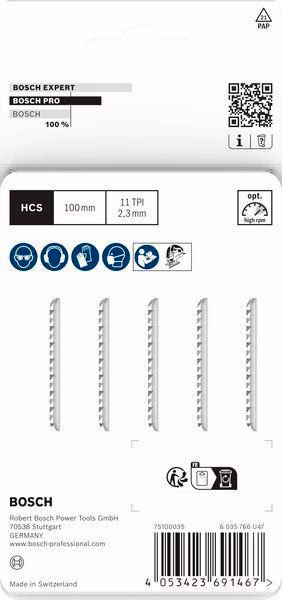 Stichsägeblatt T 102 H Gesamt-L.100mm Zahnt.2,3mm HCS 5 St./Karte