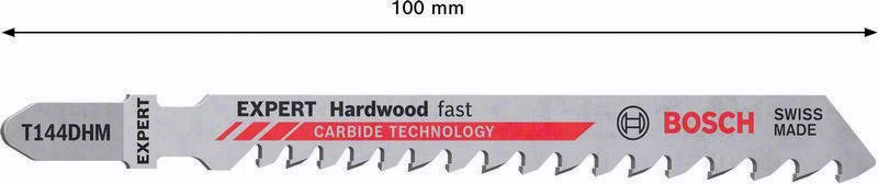 Stichsägeblatt Hardwood Fast T 144 DHM Gesamt-L.100mm Zahnt.4-5,2mm 3 St./Karte