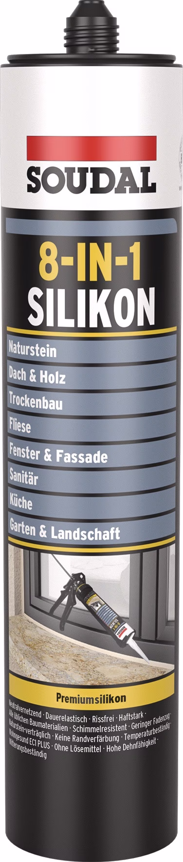 Silikondichtstoff Premium 8-in-1 300 ml Kartusche SOUDAL