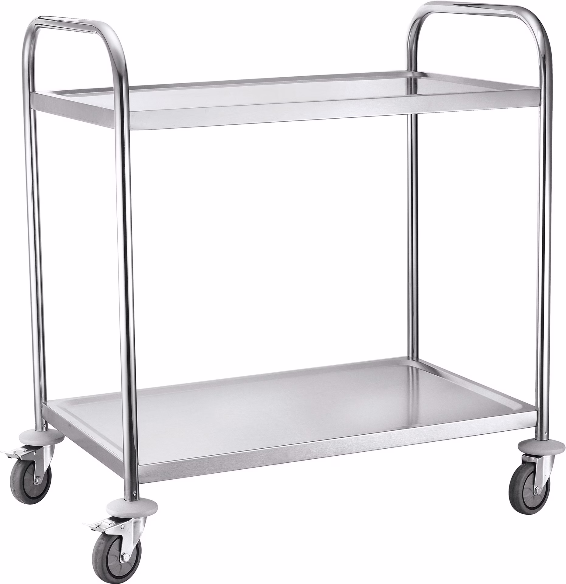 Tischwagen 2 Ladeflächen L820xB500mm silber Trgf.100kg