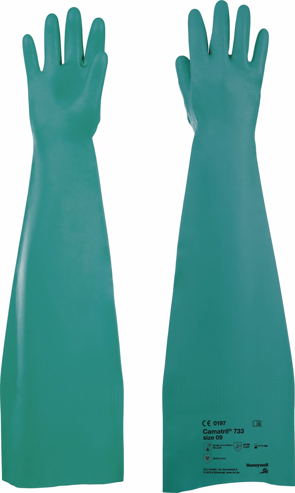 Chemiehandschuh Camatril 733 grün EN 388 374 PSA III