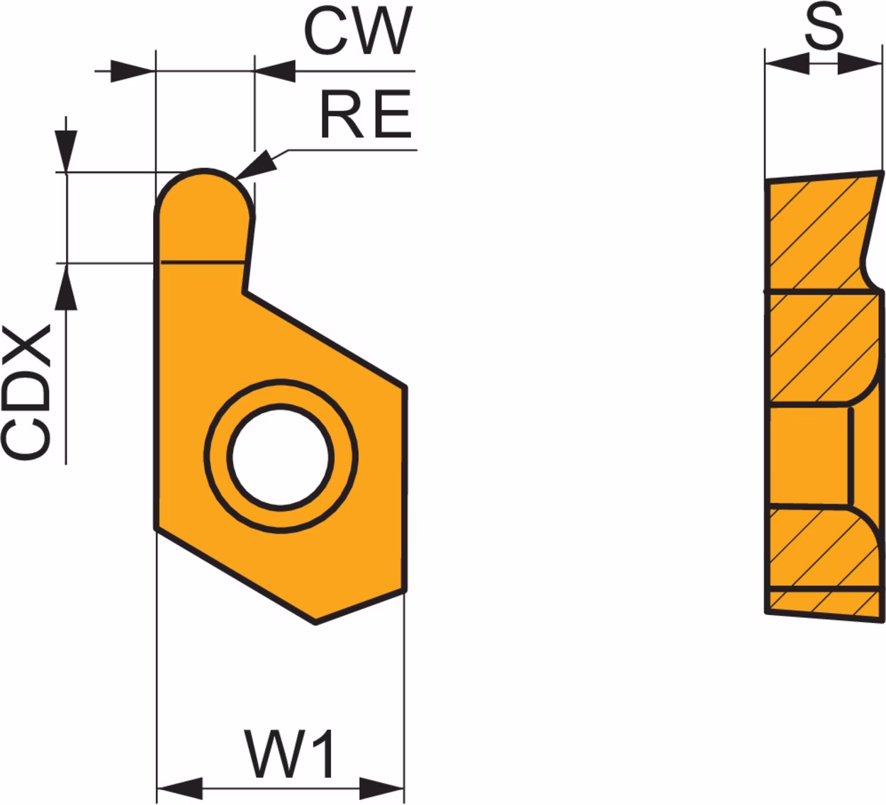 Drehwendeschneidplatte ISO X61 0602-R100 R1:6640 Tiefe 2,8mm MT-CVD beschichtet