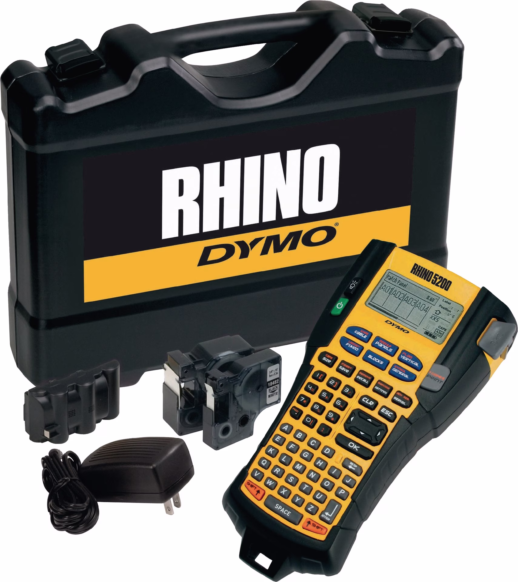 Beschriftungsgerät Rhino 5200 Schriftband-B.6,9,12,19mm B.124mmxL.234mm