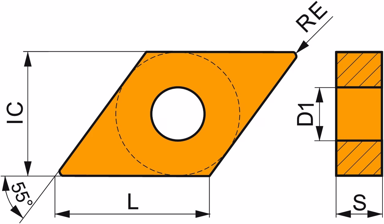 Drehwendeschneidplatte ISO DNMM 150612E-OR:T9325 D. 5,16mm MT-CVD beschichtet
