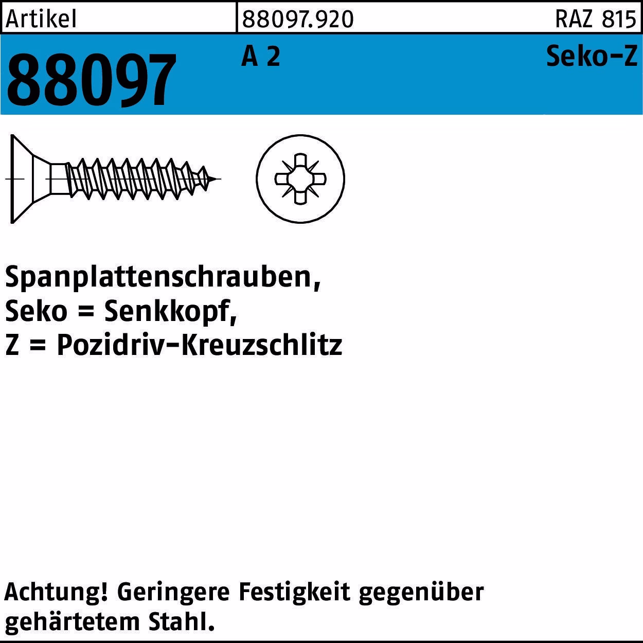 Spanplattenschraube R 88097