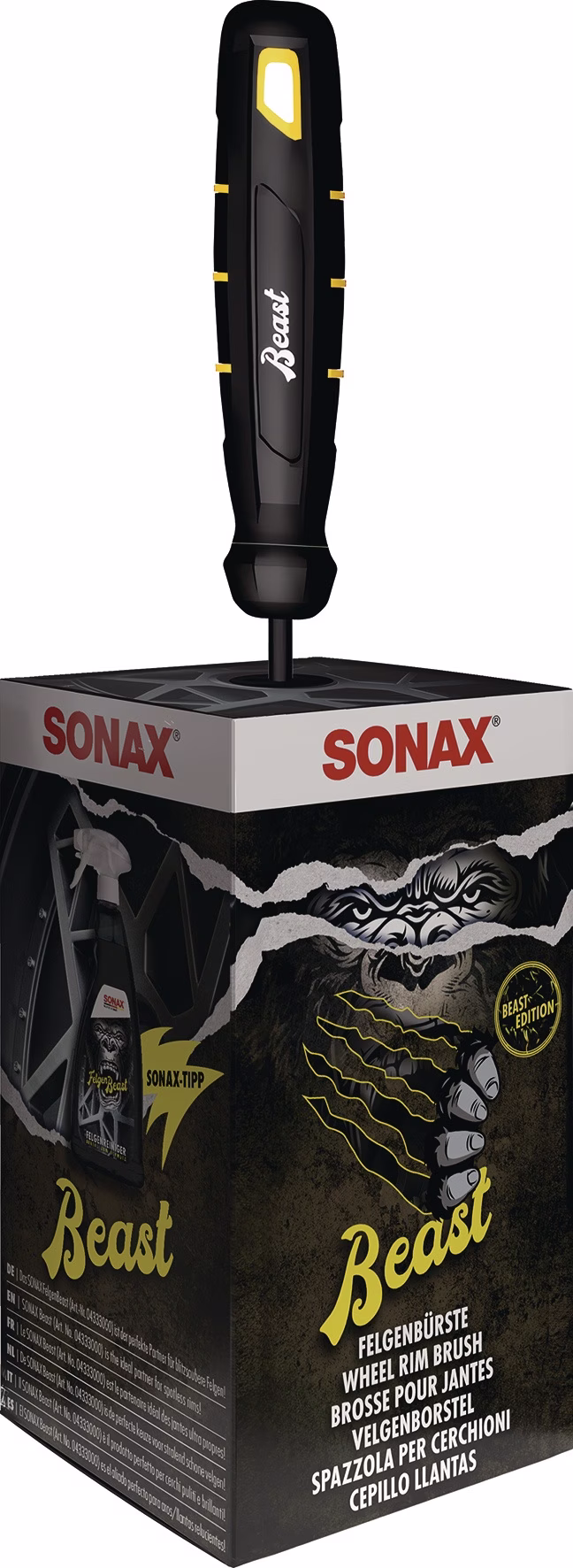 Felgenbürste Beast Edition schwarz/gelb