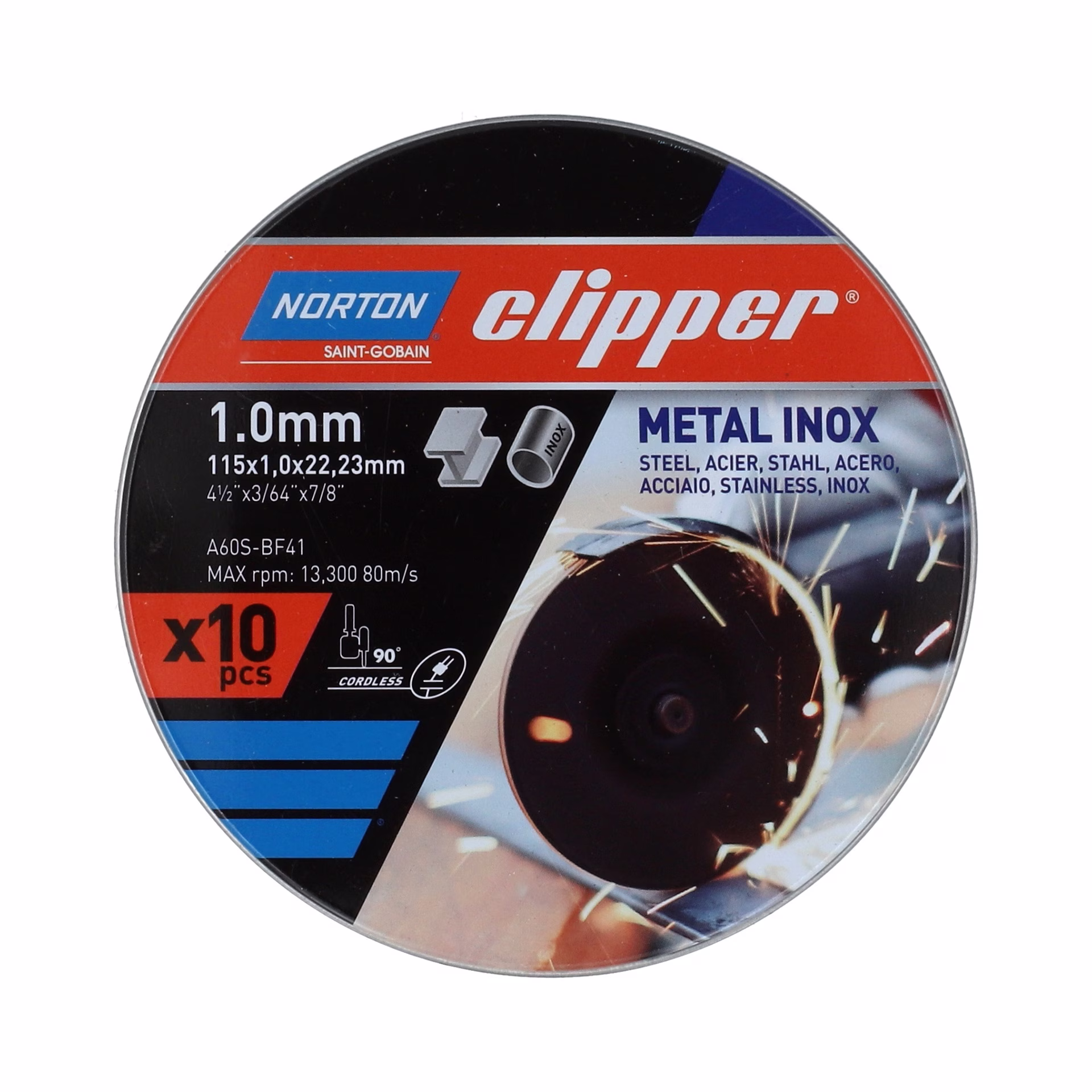 Trennscheibe D115x1,0mm Typ 41 Metall-Inox 13300 min-1 10 St.