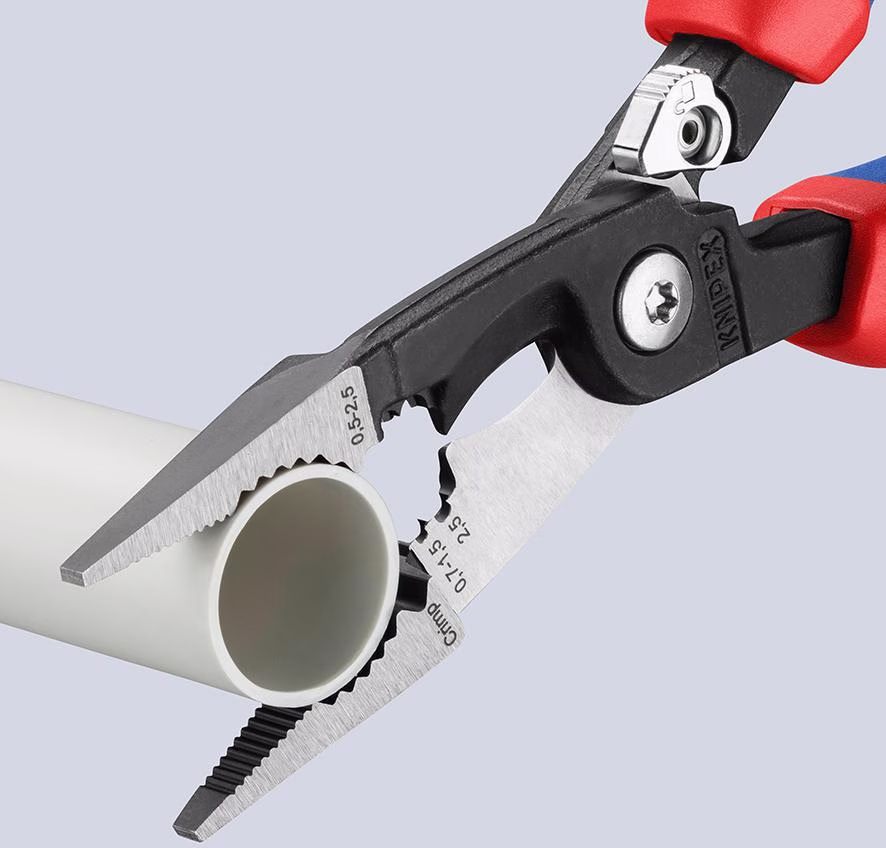 Elektroinstallationszange L.200mm pol.Comfort-Griff m.Öffnungsf