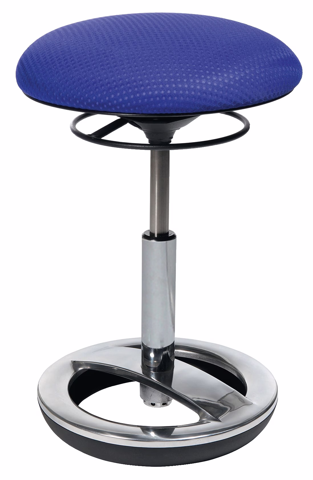 Hocker m.Standfußring Polster blau Sitz-H.440-570mm