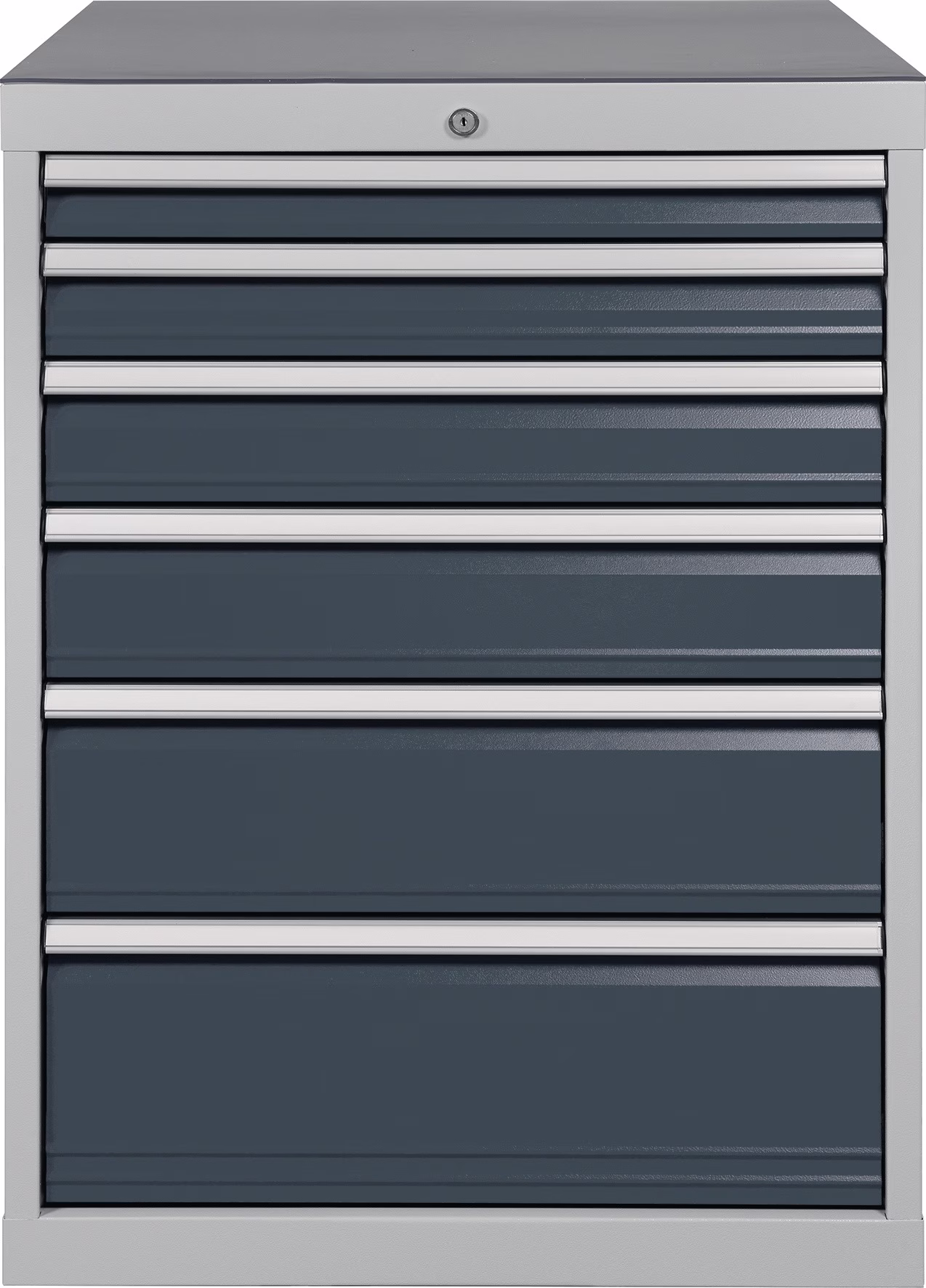 Schubladenschrank H1019xB705xT736mm lichtgrau/grau 6 Schubl