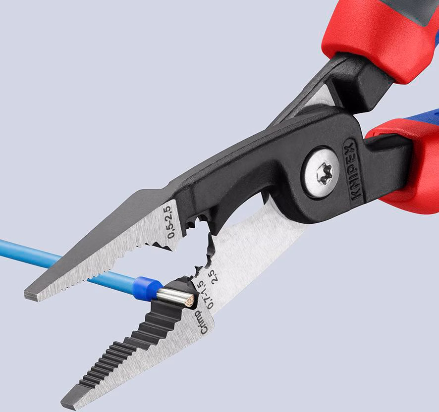 Elektroinstallationszange L.200mm pol.Mehrkomp.-Hülle o.Öffnungsf