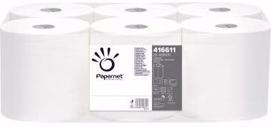 Handtuchrolle 416611 1lagig weiß 750Bl. 6 Rl./Pack.