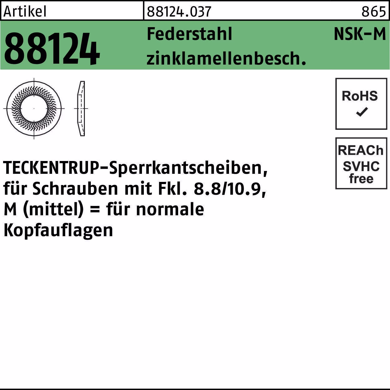 Sperrkantscheibe R 88124 NSK-M