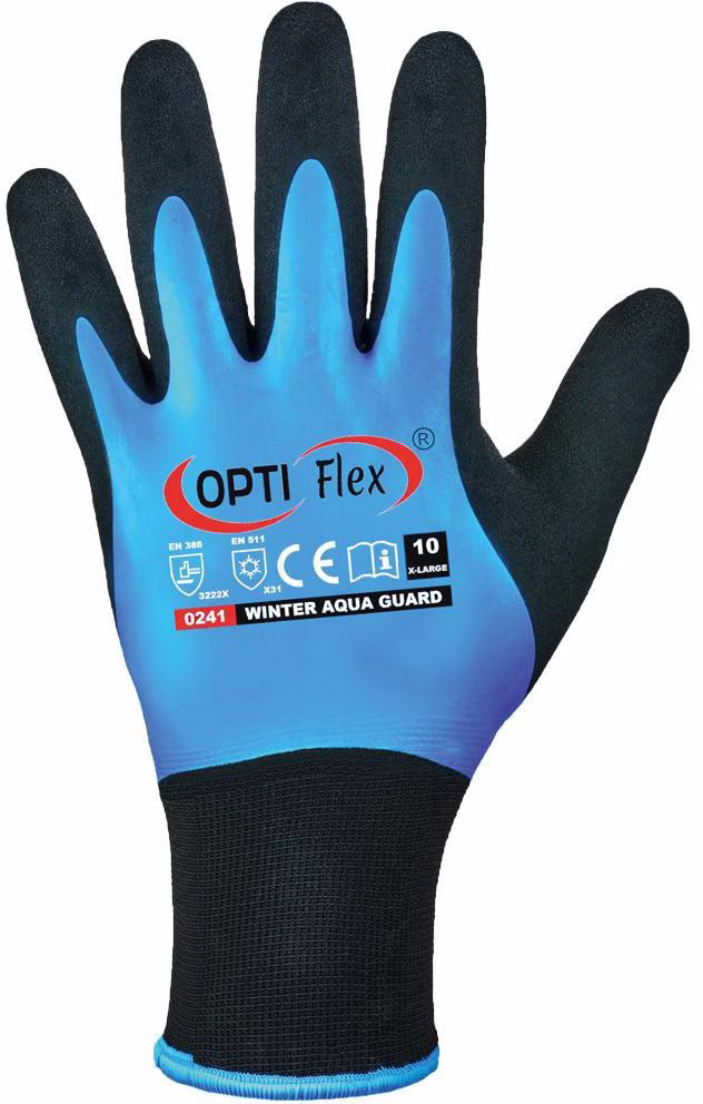 Handschuhe Winter Aqua Guard Gr.10 schwarz/blau EN 388,EN 511 PSA II
